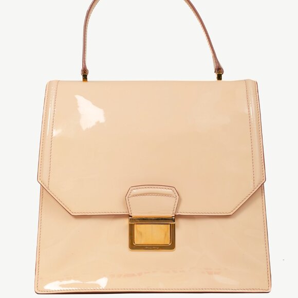Miu Miu Gemma Vernice Leather Top-Handle Flap Bag - Picture 1 of 13
